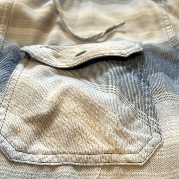 Simms Blue and Gray Hooded Stripped Shacket Size Large - Picture 12 of 16